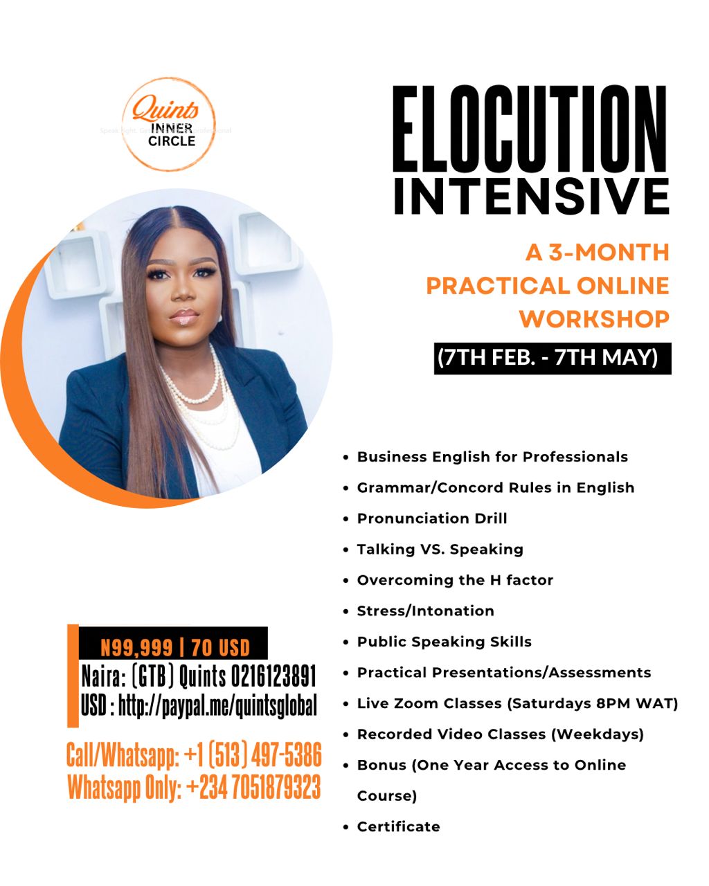 Intensive Diction And Public Speaking Course
